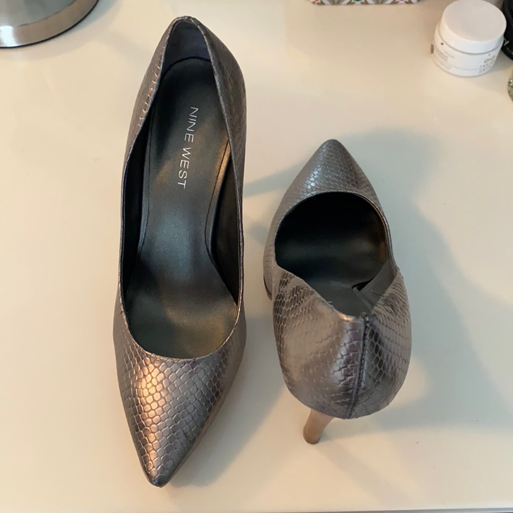 Metallic Silver heels